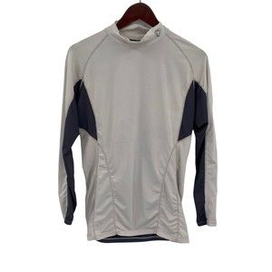 Tesla White Gray Compression Base Layer Rash Guard Shirt Women’s Large